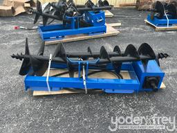 Unused GIYI Auger Set, with 8"/12"/16" Auger to suit Skidsteer, 1" Pin Diameter (3 of)