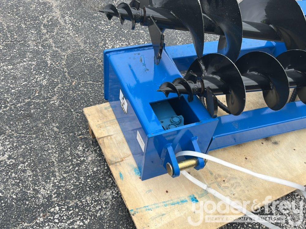 Unused GIYI Auger Set, with 8"/12"/16" Auger to suit Skidsteer, 1" Pin Diameter (3 of)