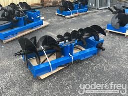 Unused GIYI Auger Set, with 8"/12"/16" Auger to suit Skidsteer, 1" Pin Diameter (3 of)