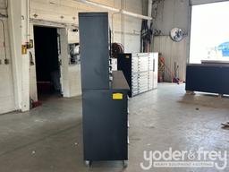 Unused 9' Work Bench c/w 20 Drawers; 10 Drawers, 2 Cabinets on Top Tier