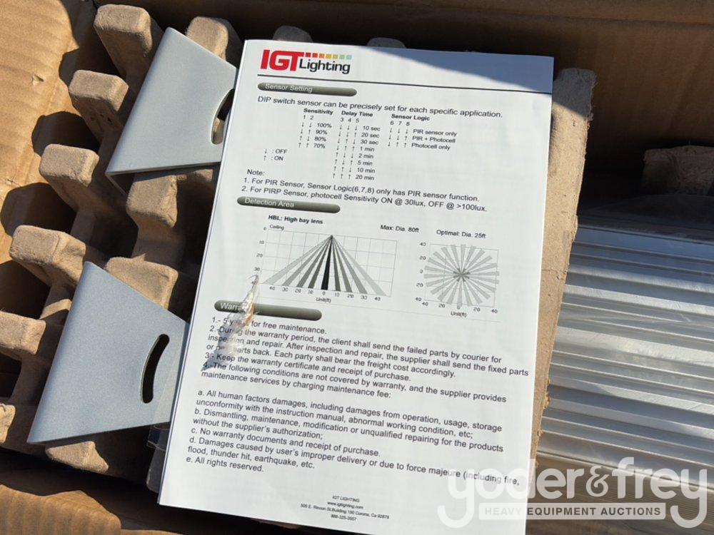Unused 150 Watt Led Warehouse Lights c/w Motion Sensor