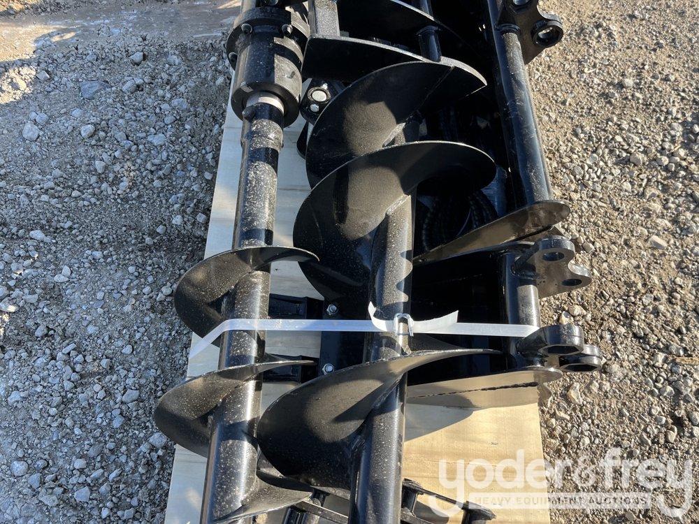 Unused 2025 Miva Set of (8) Attachments Quick Hitch, Rake, Ripper, Auger, 12”...... Auger Rod, 8”...