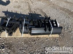 Unused 2025 Miva Set of (8) Attachments Quick Hitch, Rake, Ripper, Auger, 12”...... Auger Rod, 8”...