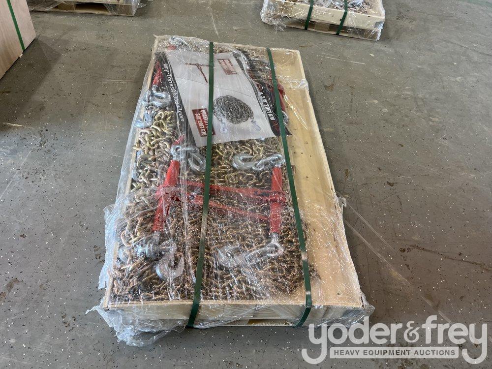 Unused 2025 9200lbs Ratchet Binder (5 of) 3/8" 20' G70 Chain (10 of)