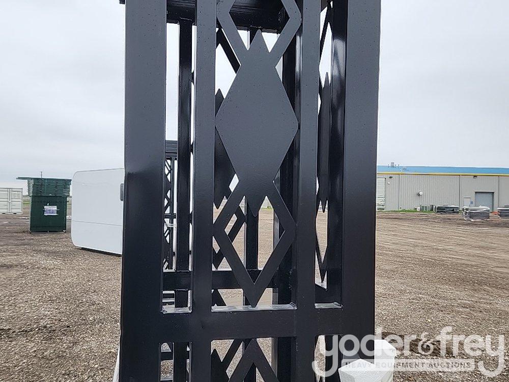 Unused 20' Iron Gate, Single Arc (Deer Design)(Damaged)