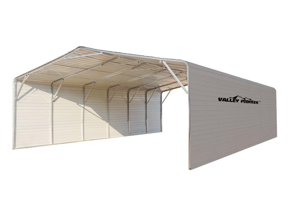 Unused All-Steel Carport w/ Enclosed Sidewalls, Highly Resistant to Rust and Wear, 20'x30'x12.6'