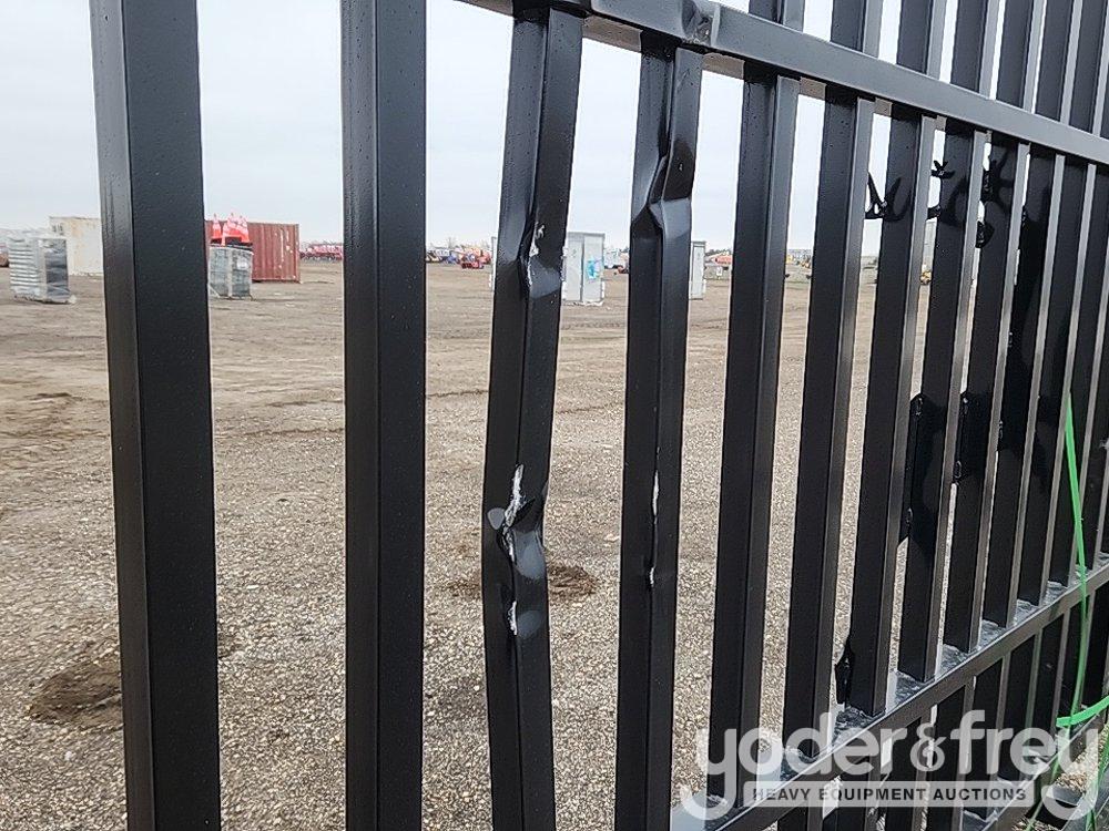 Unused 20' Iron Gate, Single Arc (Deer Design)(Damaged)