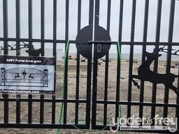 Unused 20' Iron Gate, Single Arc (Deer Design)(Damaged)