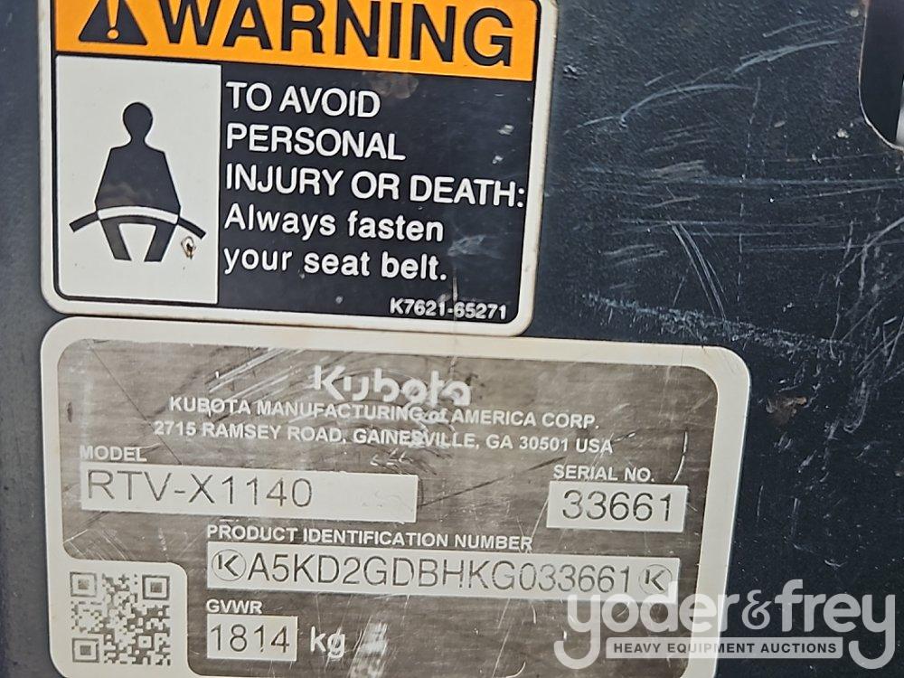 2019 Kubota RTV-X1140