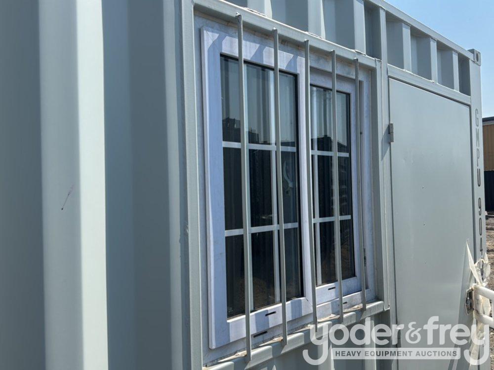 9' Container c/w End Doors, 1 Door, 1 Window, Fork Pockets