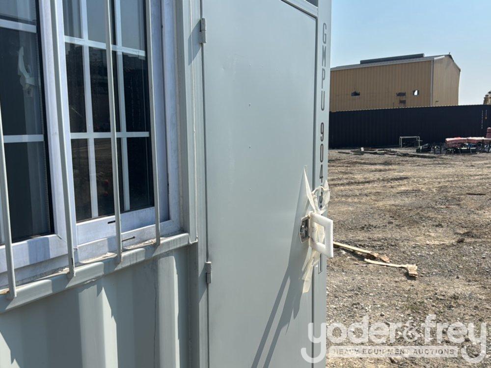 9' Container c/w End Doors, 1 Door, 1 Window, Fork Pockets