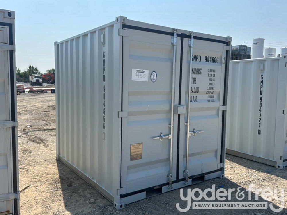 9' Container c/w End Doors, 1 Door, 1 Window, Fork Pockets