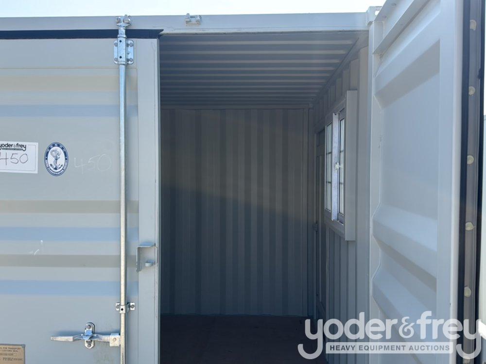 9' Container c/w End Doors, 1 Door, 1 Window, Fork Pockets