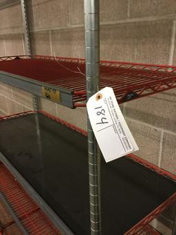 4' RED METRO RACKS, 2 SECTIONS