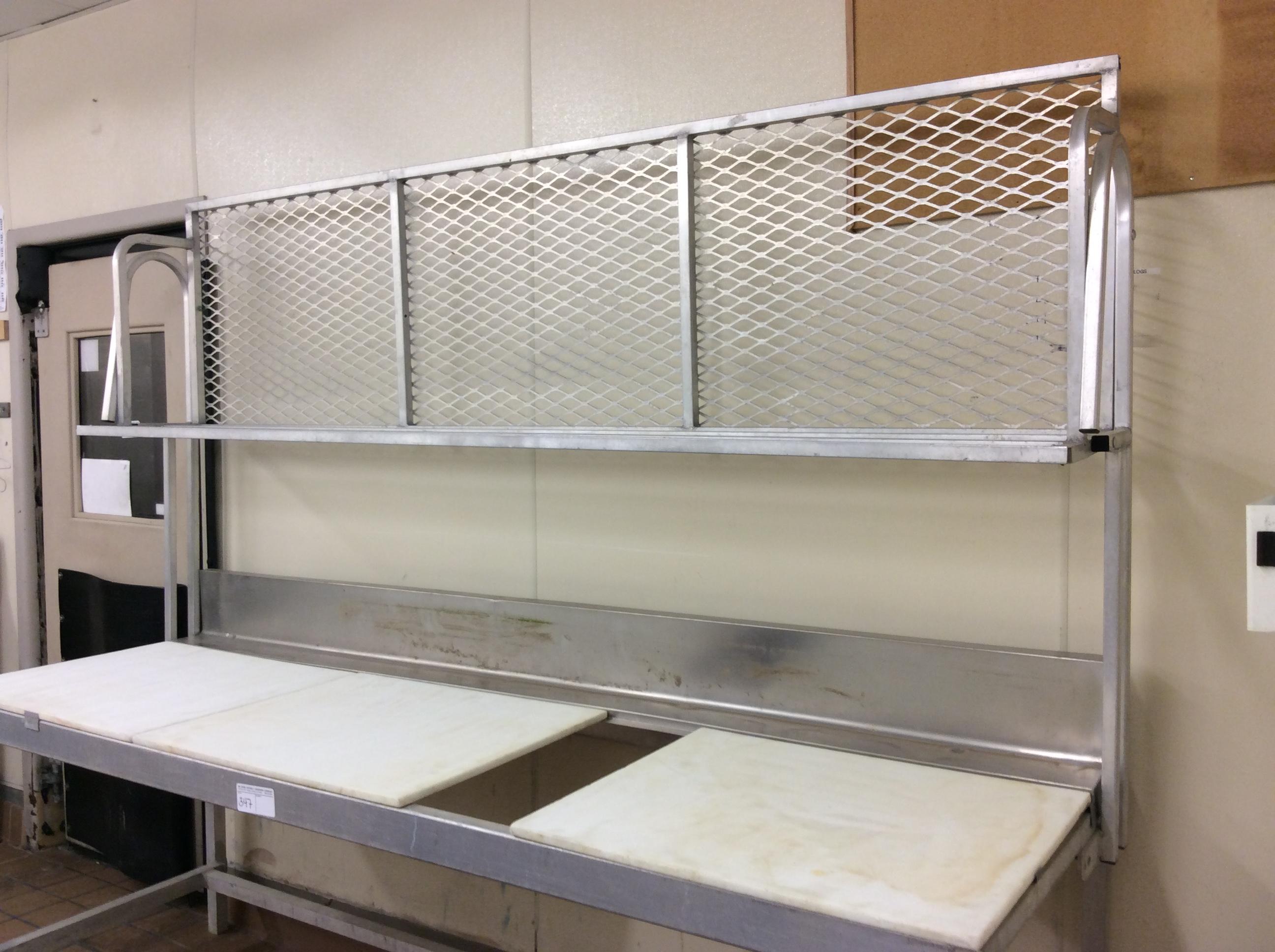 8' poly top table with shelf