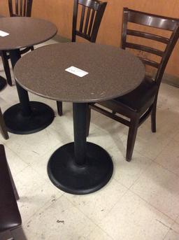 2' round brown table