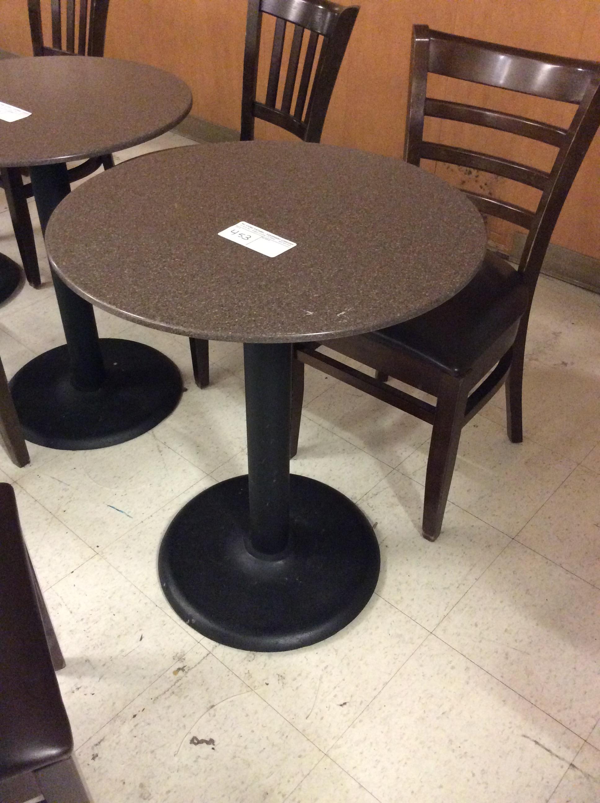 2' round brown table