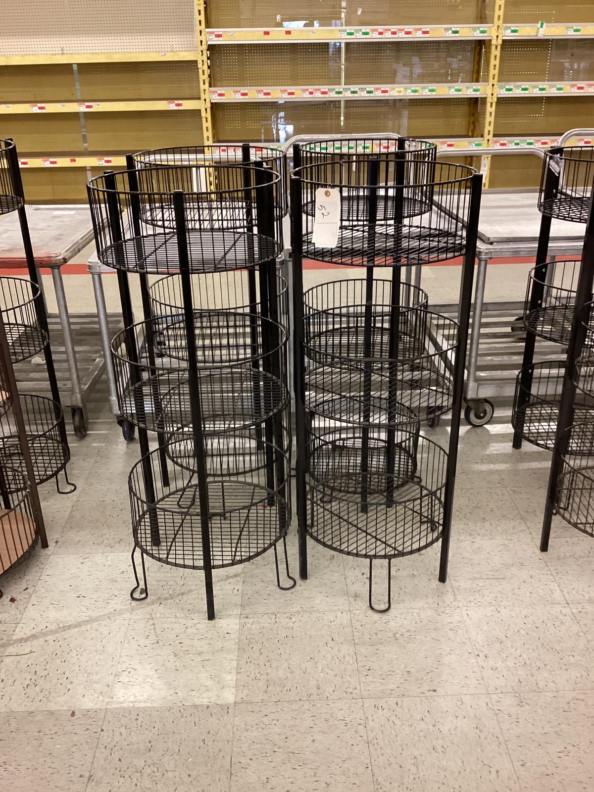4 ROUND BASKET DISPLAY STANDS