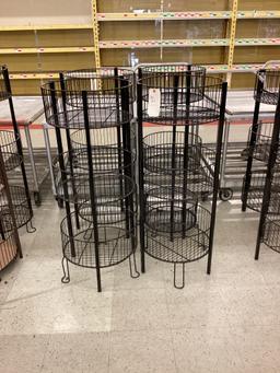 4 ROUND BASKET DISPLAY STANDS