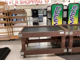 4' WOOD ROLLING DISPLAY TABLE