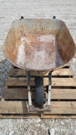 Brinly Tow Spreader and Wheelbarrow