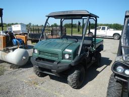 2009 KAWASAKI KAF 950F MULE SIDE BY SIDE ATV,  4X4, TILT BED,