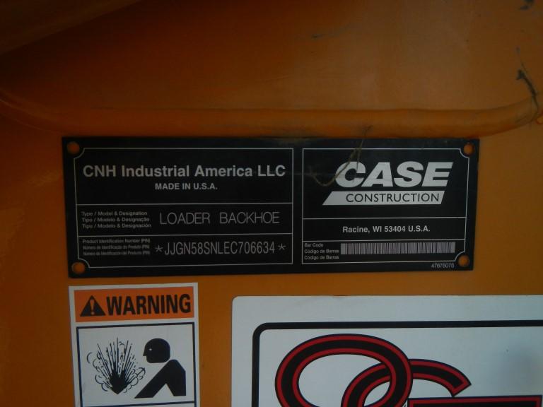 CASE 580 SUPER N LOADER BACKHOE, 507 hrs,  ENCLOSED CAB, AC, EXTENDAHOE, 4X