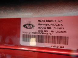 2012 MACK CHU613 TRUCK TRACTOR, 28,094+ mi, 7,001+ hrs,  DAY CAB, MACK MP8