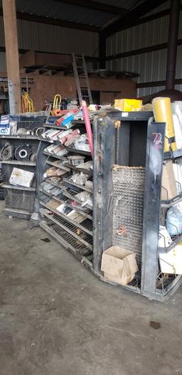DISPLAY RACKS WITH FILTERS, LIGHTS, TOOLS,  AND MISCELLANEOUS