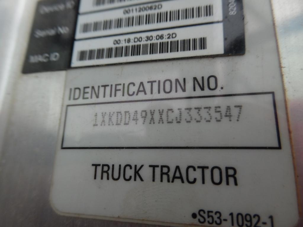 2012 KENWORTH T800 DAYCAB TRACTOR TRUCK, MISSING ENGINE, EATON 13 SPD, PTO,