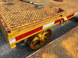 (1) 8'x6' Platform Track cart, Steel Deck w/ 1000# Man lifting frame, Ox/Ac