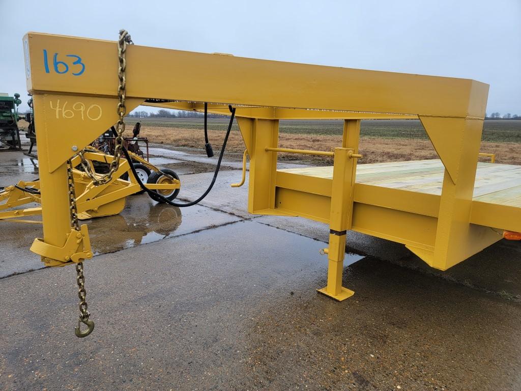 16' FLATBED GOOSENECK TRAILER  TANDEM AXLE, SPRING RIDE, 5' DOVETAIL, FLIP