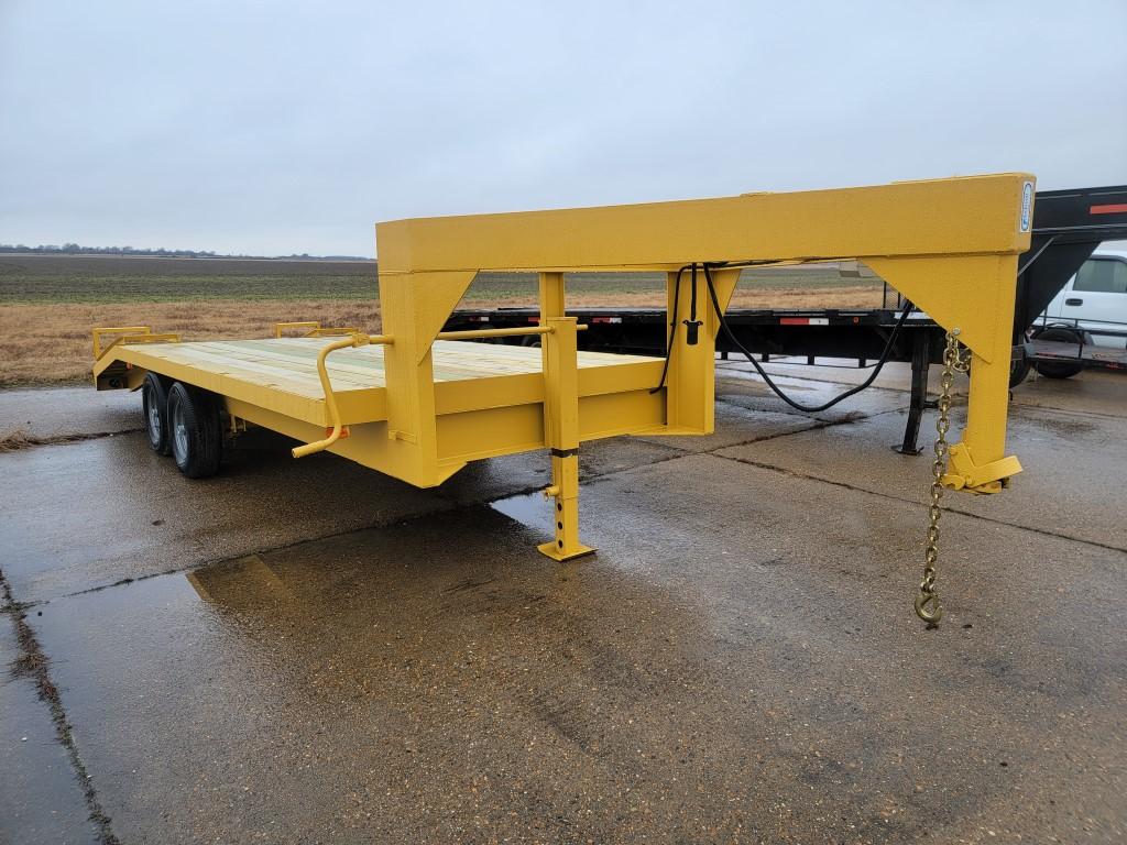 16' FLATBED GOOSENECK TRAILER  TANDEM AXLE, SPRING RIDE, 5' DOVETAIL, FLIP