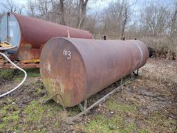 FUEL TANK ON SKIDS,  APPROX. 1,000 GALLON