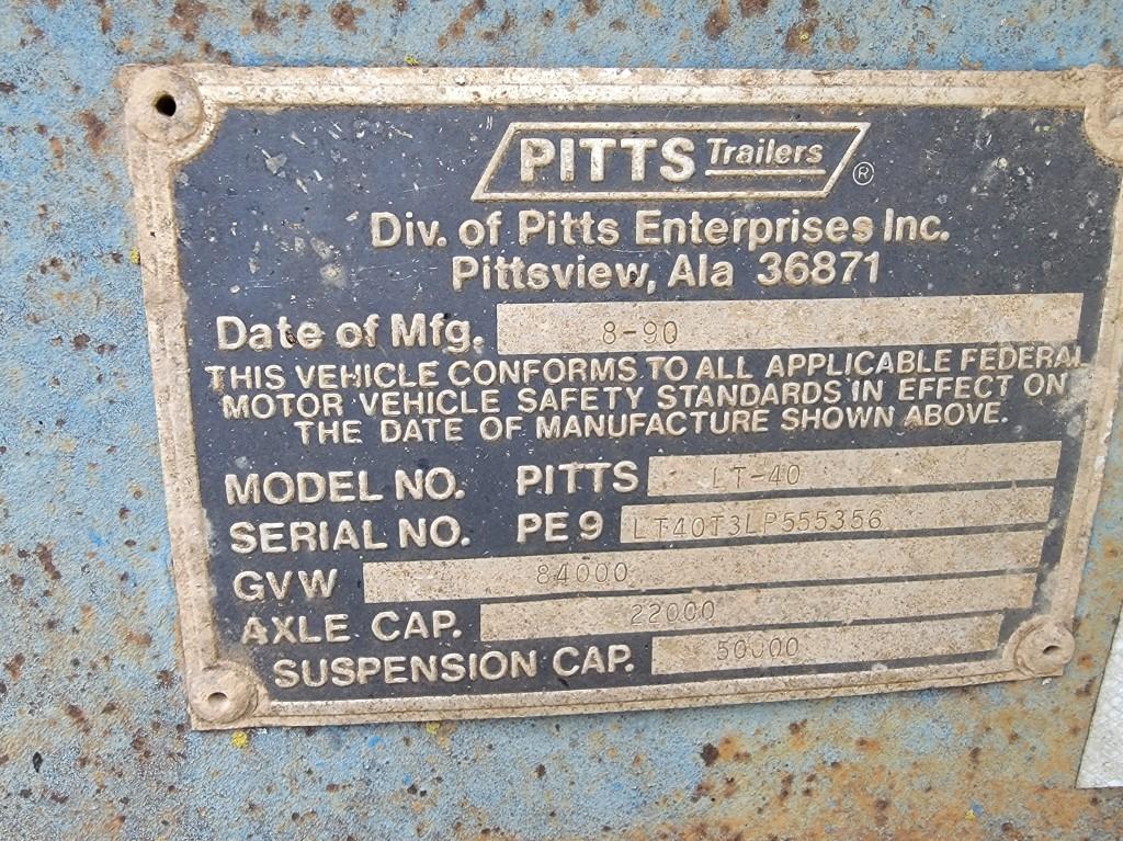 1990 PITTS LT40 4-BUNK LOG TRAILER,  TANDEM AXLE, 84,000 GVW, (BLUISH/GRAY)