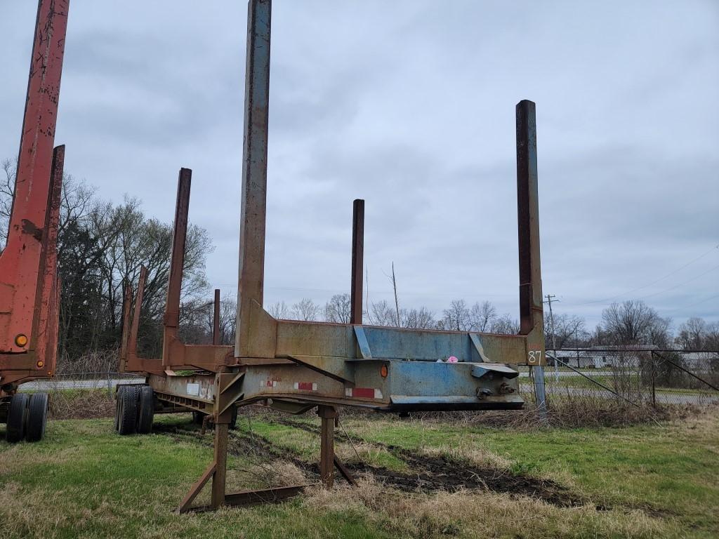1990 PITTS LT40 4-BUNK LOG TRAILER,  TANDEM AXLE, 84,000 GVW, (BLUISH/GRAY)