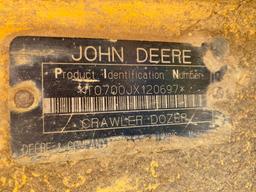 JOHN DEERE 700 J LGP DOZER, 1,549+ hrs,  EROPS, SWEEPS, 6-WAY BLADE,AC, HEA