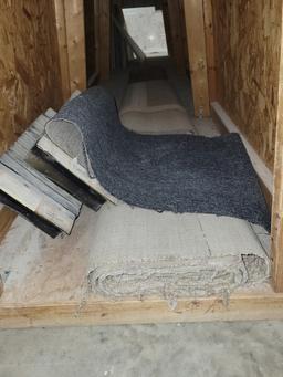 (2) WOODEN A-FRAME RACKS WITH CONTENTS.  GLASS, SHOWER CURB MOLD, MARBLE PI