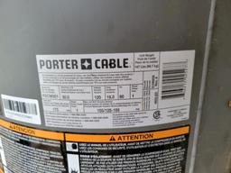 PORTER CABLE AIR COMPRESSOR,  155 PSI, 30 GALLON, 1.6HP WITH HOSE REEL AND