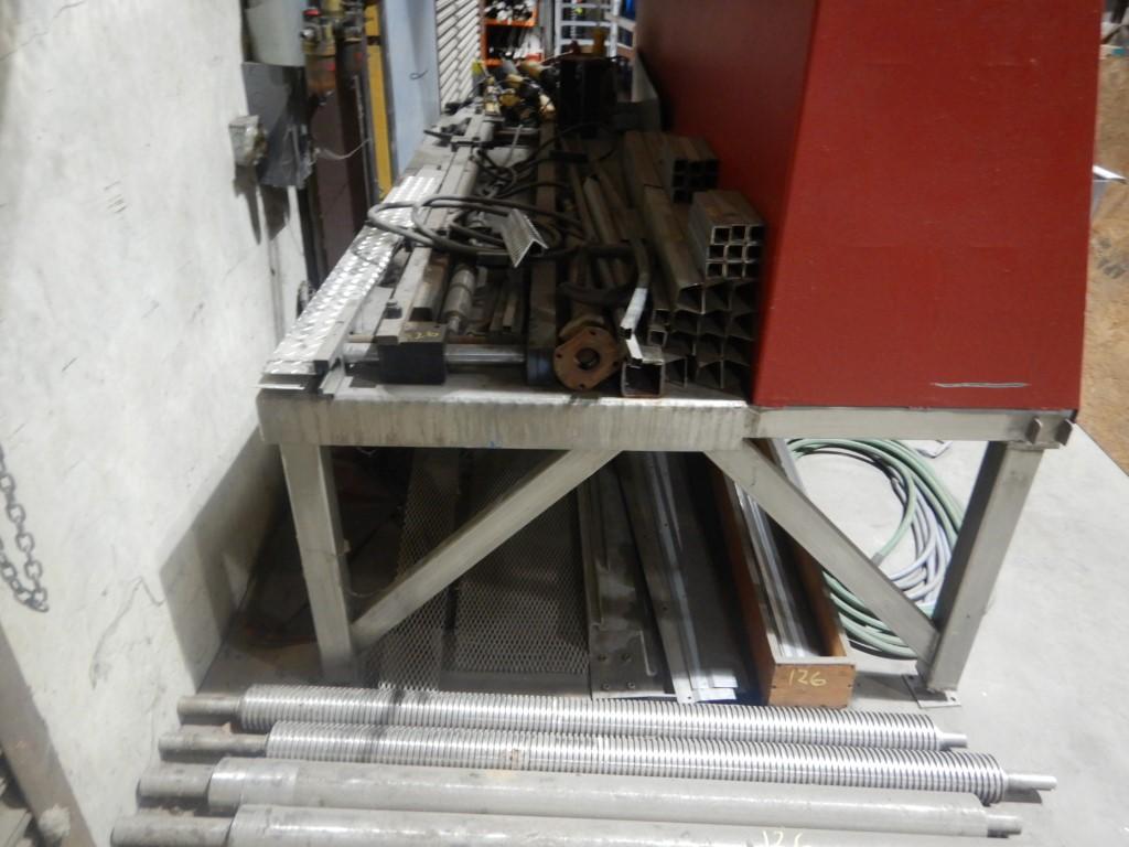 CONTENTS ON & UNDER TABLE :  ROLLERS, NON-WORKING TOOLS, EXPANDED METAL, BO