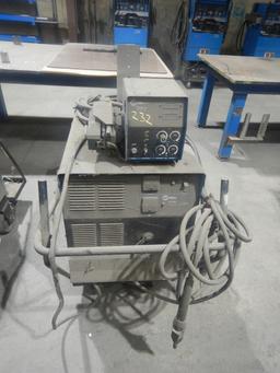 MILLER CP-302 WELDER,  WITH MILLER 60 SERIES WIRE FEEDER, WORKS, NEEDS COOL