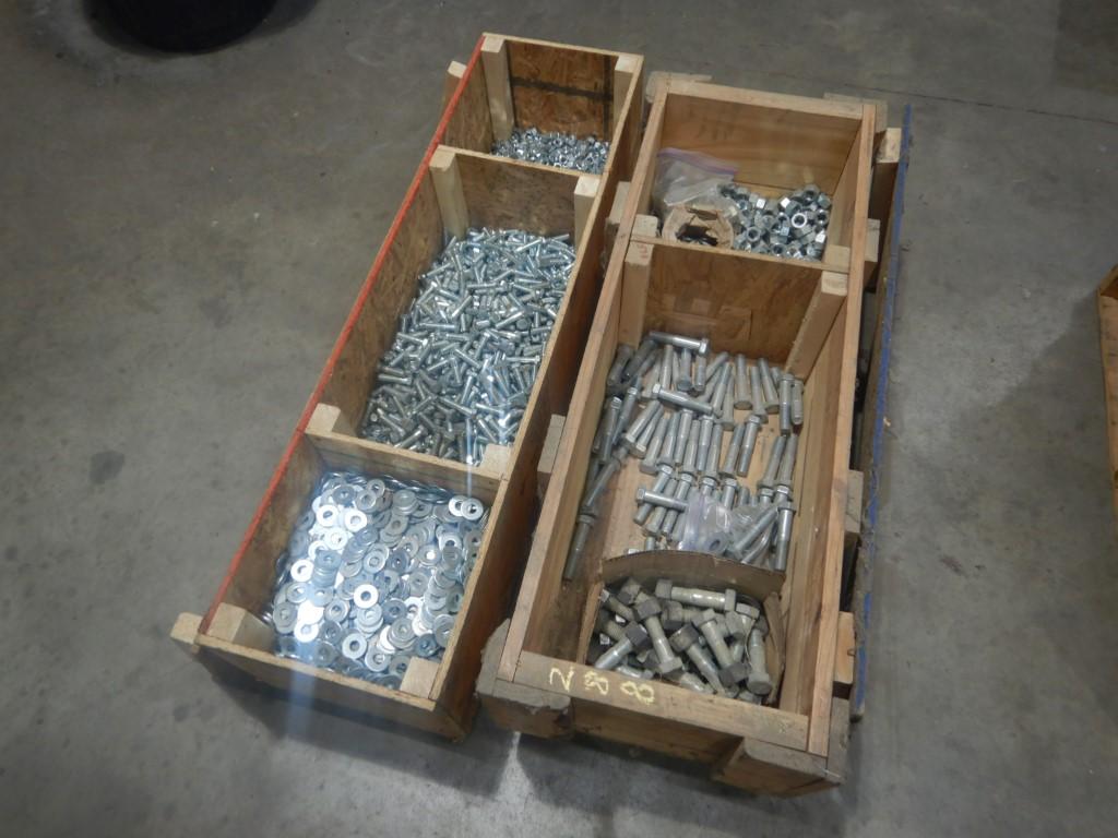 (2) CRATES WITH BOLTS, NUTS, & WASHERS