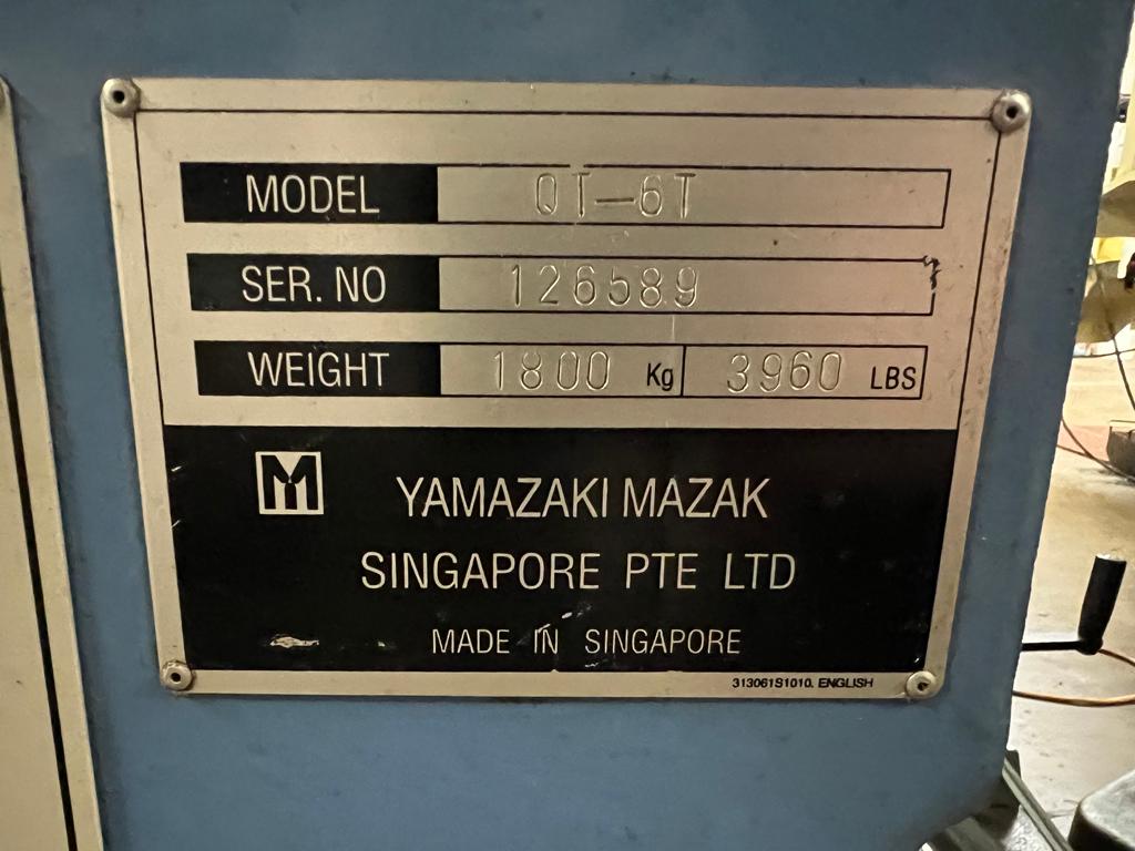 1997 MAZAK QUICK TURN 6T CNC LATHE,  MAZATROL T PLUS CONTROLS, SMW/SAMECA S