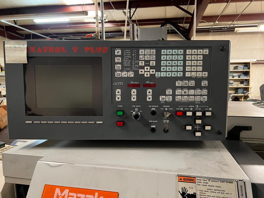 1997 MAZAK QUICK TURN 6T CNC LATHE,  MAZATROL T PLUS CONTROLS, SMW/SAMECA S