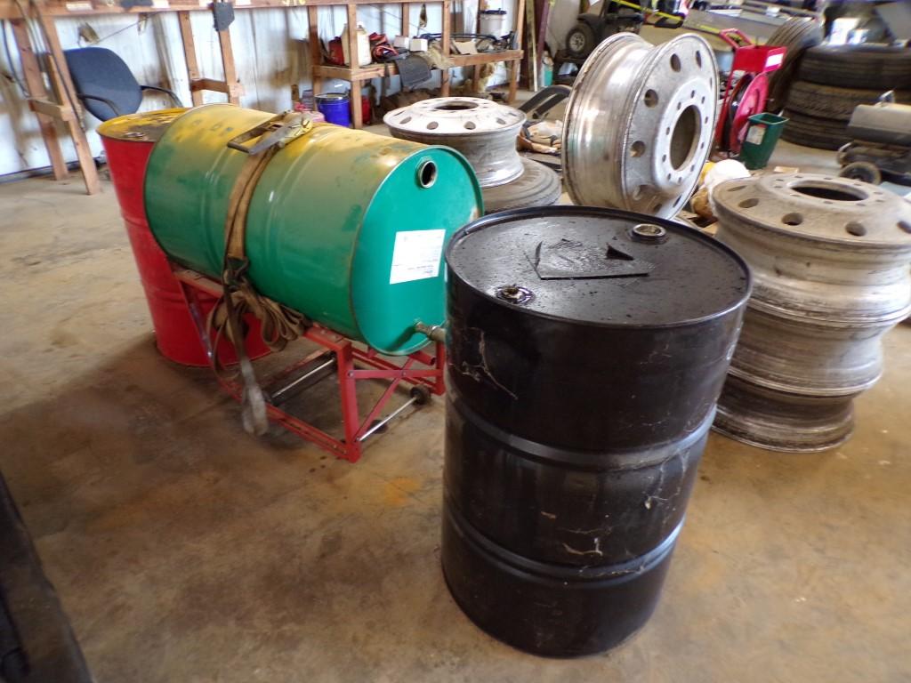 (3) BARRELS OF OIL AND (1) BARREL STAND