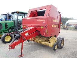 NEW HOLLAND 648 ROUND HAY BALER,  AUTO-WRAP S# 98990