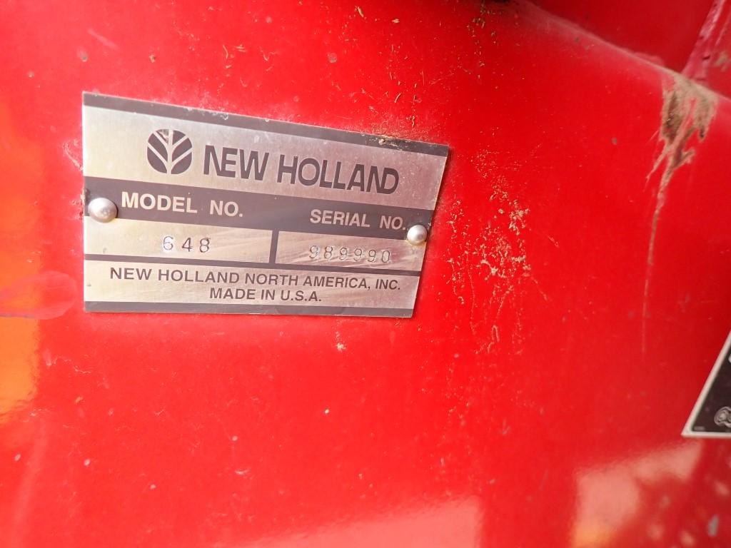 NEW HOLLAND 648 ROUND HAY BALER,  AUTO-WRAP S# 98990
