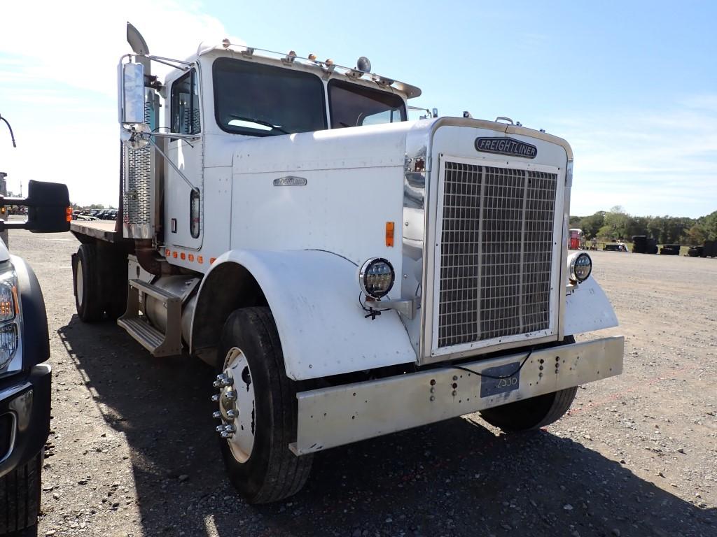 1984 FREIGHTLINER FLC 120 FLATBED DUMP TRUCK TRACTOR,  CUMMINS DIESEL, 10-S