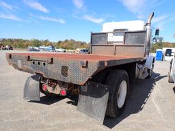1984 FREIGHTLINER FLC 120 FLATBED DUMP TRUCK TRACTOR,  CUMMINS DIESEL, 10-S