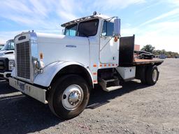 1984 FREIGHTLINER FLC 120 FLATBED DUMP TRUCK TRACTOR,  CUMMINS DIESEL, 10-S